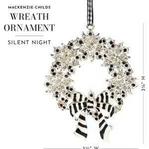 MacKenzie-Childs Silent Night Wreath Christmas Ornament.